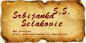 Srbijanka Selaković vizit kartica